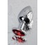 Анальна пробка з червоним кристалом Toyfa Metal 717012-9, срібна - Фото №7