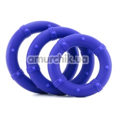 Набір ерекційних кілець Posh Silicone Love Rings, 3 шт., фіолетовий - Фото №1