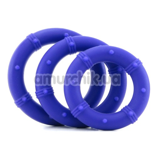 Набор эрекционных колец Posh Silicone Love Rings, 3 шт фиолетовый - Фото №1