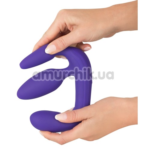 Безремневой страпон с вибрацией Triple Teaser Strapless Strap-On, фиолетовый