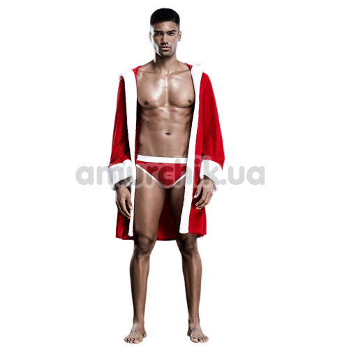 Костюм новорічний JSY Sexy Lingerie 4977, червоно-білий: труси + халат - Фото №1