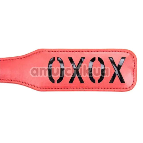 Шлепалка овальная DS Fetish Paddle XOXO, красная