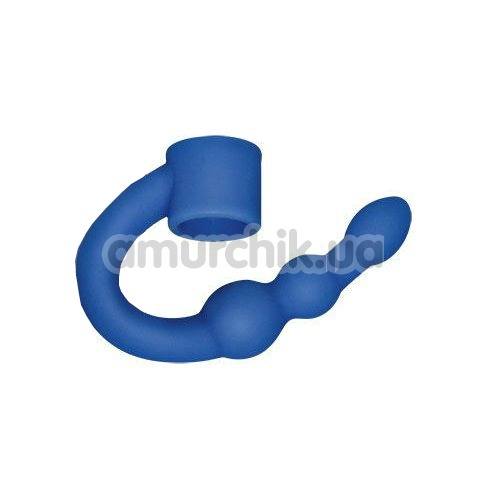 Кольцо эрекционное с анальной стимуляцией Blue Hour, синее - Фото №1