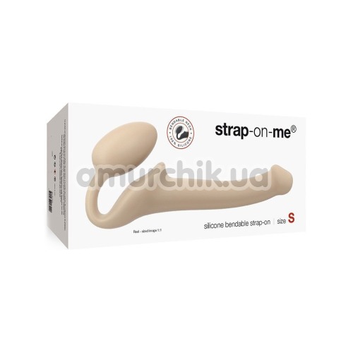 Безремневой страпон Strap-On-Me Silicone Bendable Strap-On S, телесный