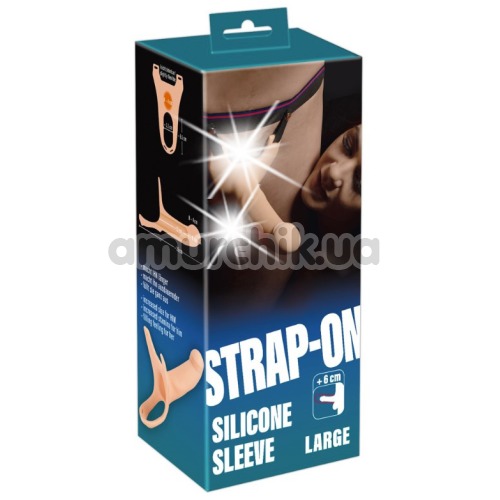 Полый страпон Strap-on Silicone Sleeve Large, телесный
