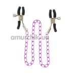 Зажимы для сосков Nipple Chain, фиолетовые - Фото №1
