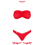 Комплект Obsessive Kissmas красный: бюстгальтер + трусики + чокер + подвязки - Фото №3