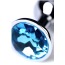 Анальная пробка с голубым кристаллом Toyfa Metal 717001-14, серебряная  - Фото №11