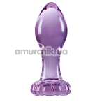 Анальна пробка Crystal Glass Flower, фіолетова - Фото №1