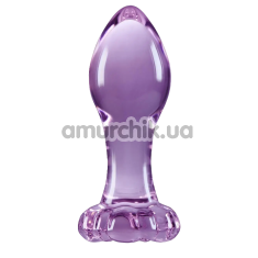 Анальна пробка Crystal Glass Flower, фіолетова - Фото №1