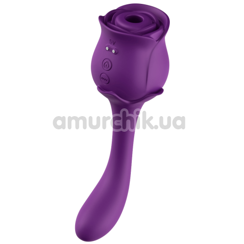 Симулятор орального секса для женщин с вибрацией Boss Series Rose, фиолетовый - Фото №1