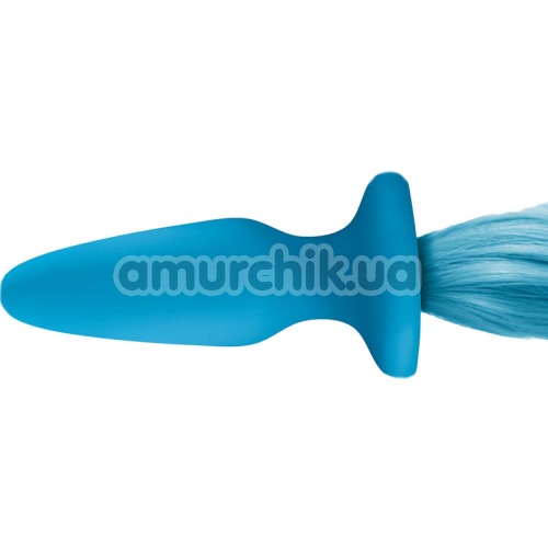 Анальная пробка с голубым хвостом Unicorn Tails Pastel, голубая