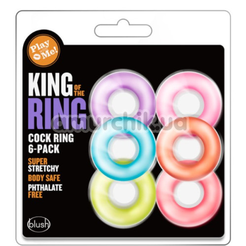 Набор эрекционных колец для члена Play With Me King Of The Ring, разноцветный
