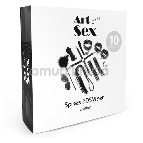 Бондажный набор Art of Sex Spikes BDSM Set Leather, черный