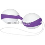 Вагинальные шарики Amor Gym Balls Duo, бело-фиолетовые - Фото №1