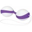 Вагинальные шарики Amor Gym Balls Duo, бело-фиолетовые - Фото №0