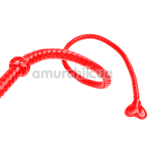 Плеть DS Fetish Whip Long с наконечником - сердцем, красная