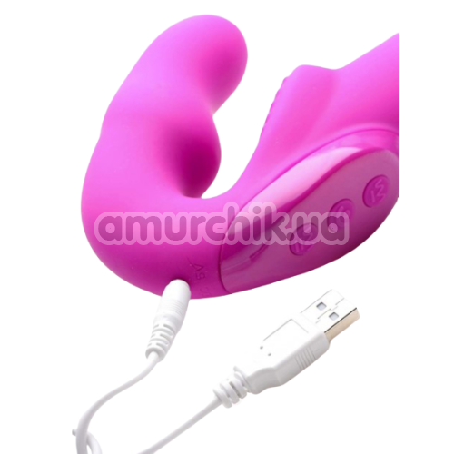 Безремневой страпон с вибрацией Strap U Evoke Super Charged, розовый