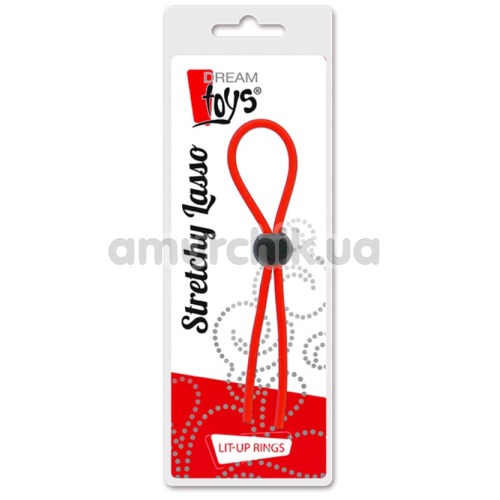 Ерекційне кільце Dream Toys Lit-Up Rings Stretchy Lasso Red, червоне