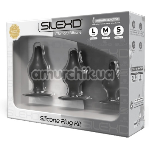 Набір анальних пробок SilexD Silicone Plug Kit, чорний