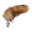 Анальная пробка с коричневым хвостом лисы Fierce Euphoria Fluffy Fox Plug, серебряная - Фото №1
