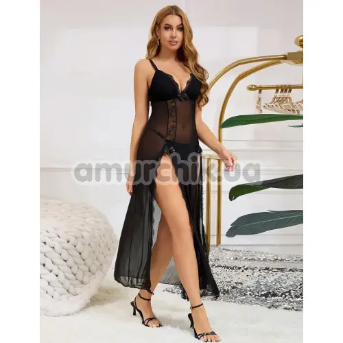 Пеньюар Star Night Maxi Night Dress, чорний