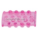 Насадка на пенис BasicX c шариками, розовая - Фото №1