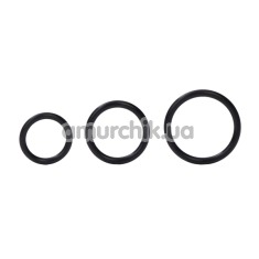 Набор эрекционных колец Silicone Support Rings, черный - Фото №1