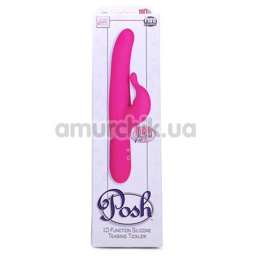 Вібратор Posh 10-Function Silicone Teasing Tickler, рожевий