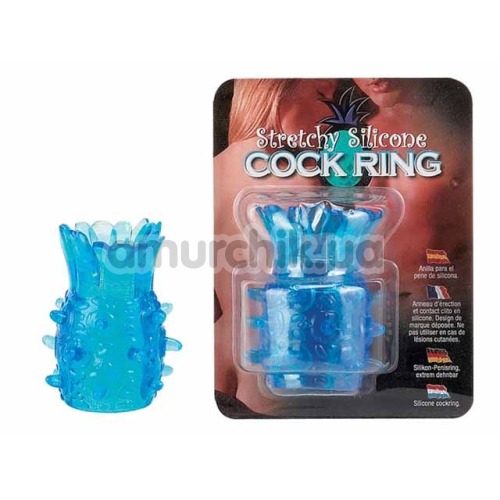 Кольцо-насадка Strechy Silicone Cock Ring голубое