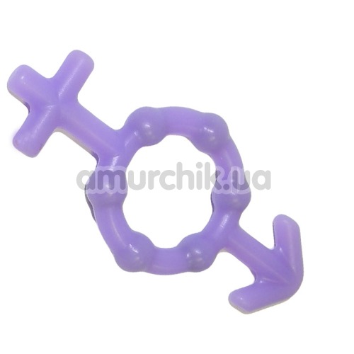 Эрекционное кольцо с шариками, фиолетовое