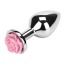 Анальна пробка з рожевою трояндою Loveshop Flower, срібна - Фото №0