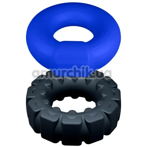 Набор из 2 эрекционных колец Performance Plus Engage 2-Ring Set, черно-синий