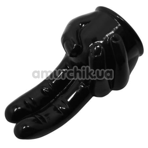 Насадка для вибромассажеров Power Head Double Finger Wand Massager Head, черная