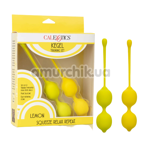 Набір вагінальних кульок Kegel Training Set Lemon Squeeze Relax Repeat, жовтий