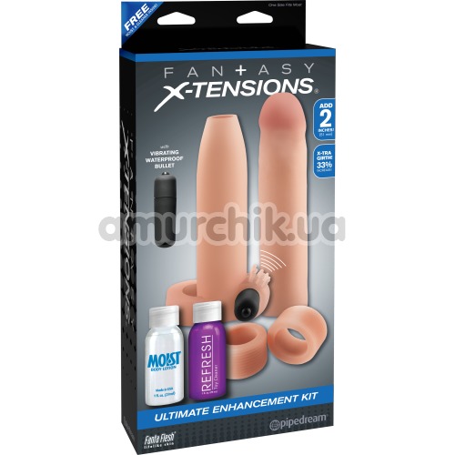 Набор насадок на пенис Fantasy X-tensions Ultimate Enhancement Kit, телесный