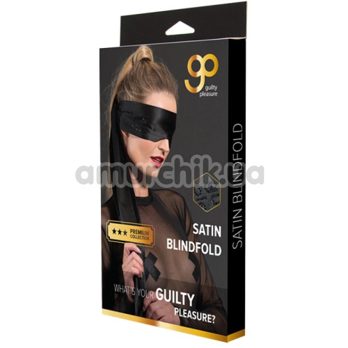 Повязка на глаза Guilty Pleasure Premium Collection Satin Blindfold, черная