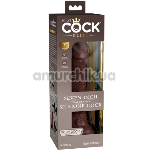 Фаллоимитатор King Cock Elite 7 Dual Density Silicone Cock, коричневый