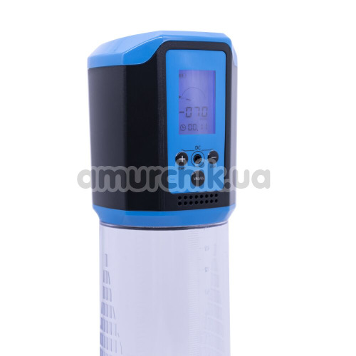 Вакуумная помпа Men Powerup Passion Pump Premium Rechargeable Automatic LCD, голубая