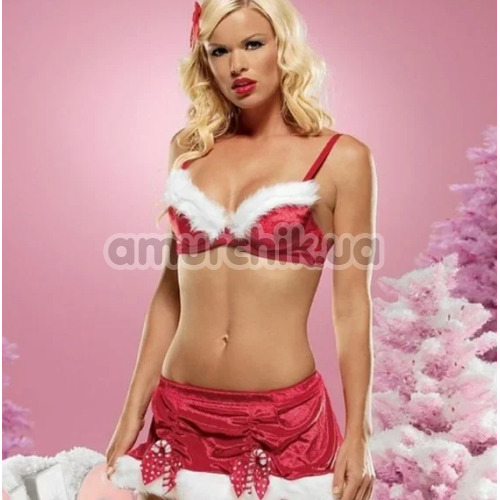 Костюм Санты Leg Avenue Sexy Santa красный: бюстгальтер + юбка