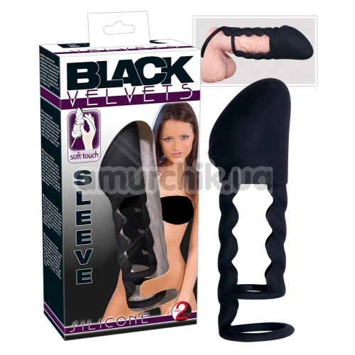 Насадка на пенис Black Velvets Sleeve, черная