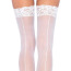 Чулки Leg Avenue One Size Nuna Sheer Thigh High Stockings, белые - Фото №1