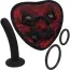 Страпон Secret Kisses Rosegasm Heart Shape Strap-On Harness, чорно-червоний - Фото №2