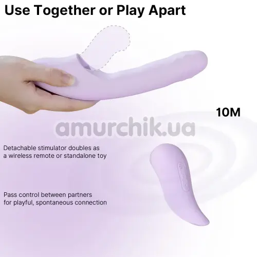 Вибратор с толчками, пульсацией и подогревом Svakom DuoGlow, фиолетовый