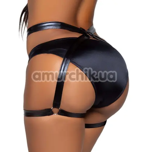 Гартеры Leg Avenue Side Piece Wet Look Butt Harness, черные