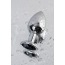 Анальна пробка з чорним кристалом Toyfa Metal 717011-5, срібна - Фото №5