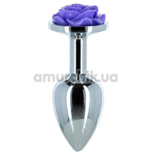 Набор из вибропули и анальной пробки с фиолетовой розочкой Power Bullet + Lux Active Rose Anal Plug