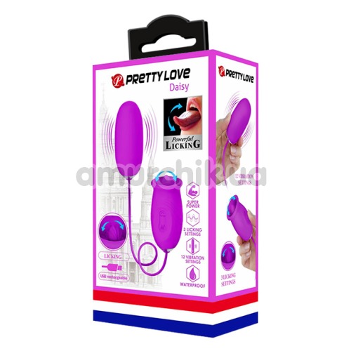 Віброяйце + симулятор орального сексу для жінок Pretty Love Daisy, фіолетове