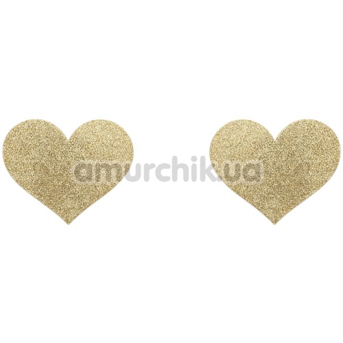 Прикраси для сосків Bijoux Indiscrets Flash Glitter Pasties Heart, золоті