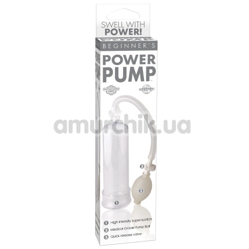 Помпа для увеличения пениса Beginners Power Pump белая